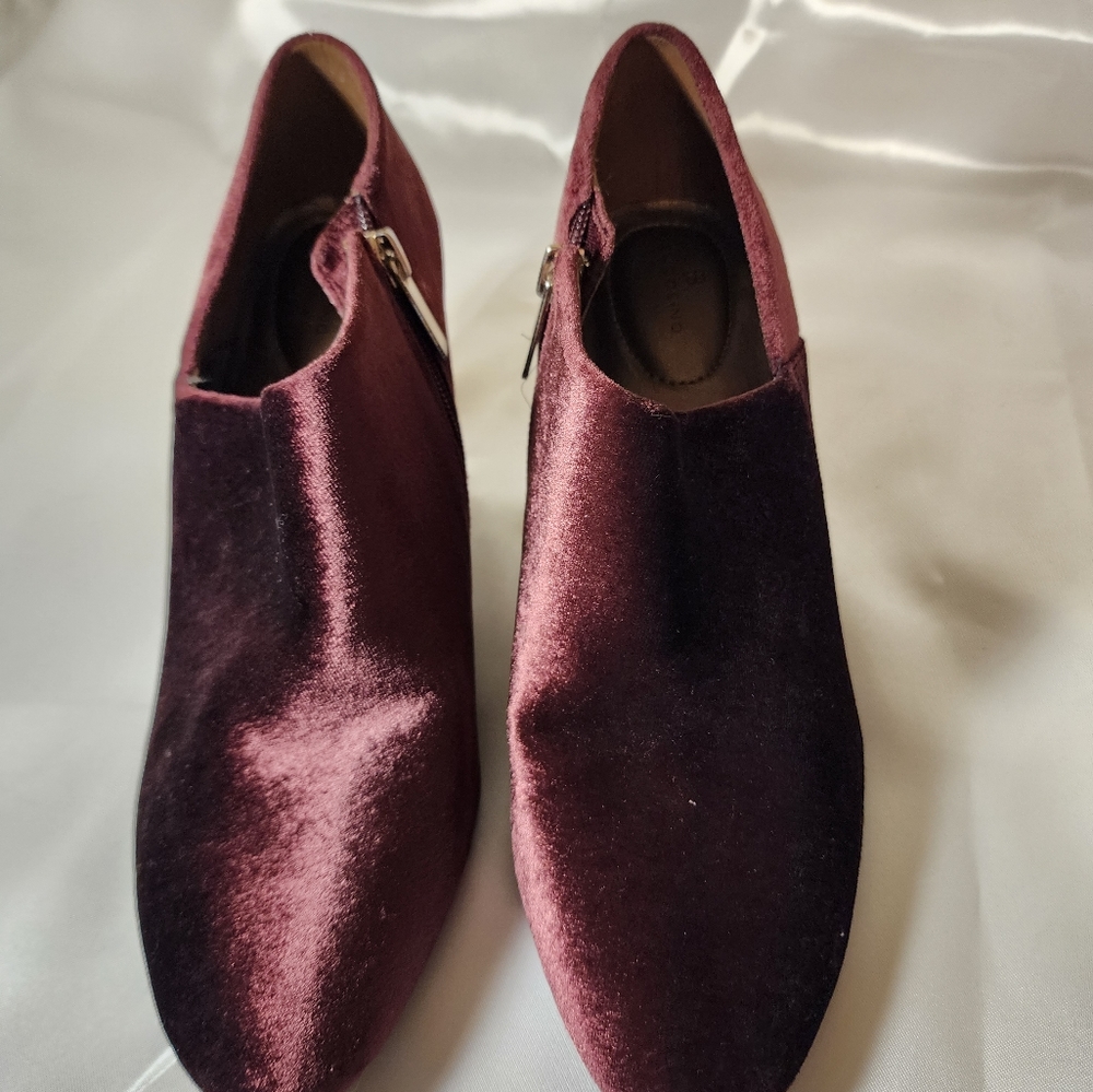 Bandolino women’s velvet ankle boot.